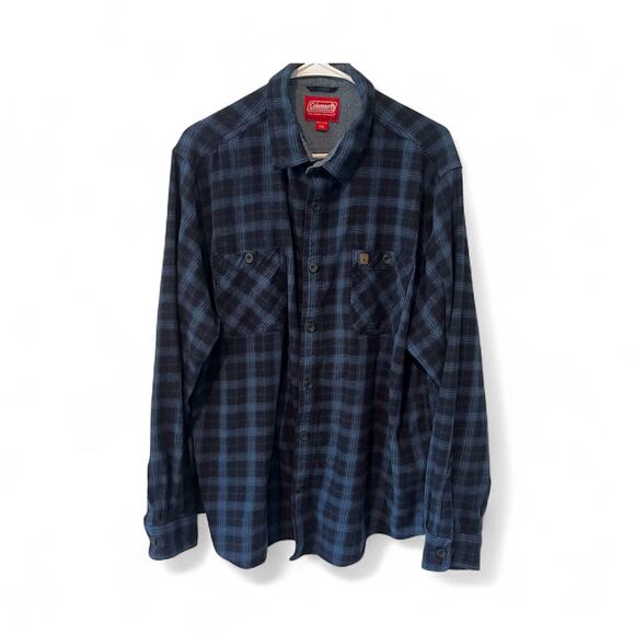 Coleman Navy Blue Men's Flannel Shirt Sz XXL - Picture 1 of 5